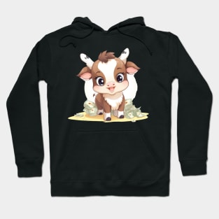 funny cash cow with money Hoodie